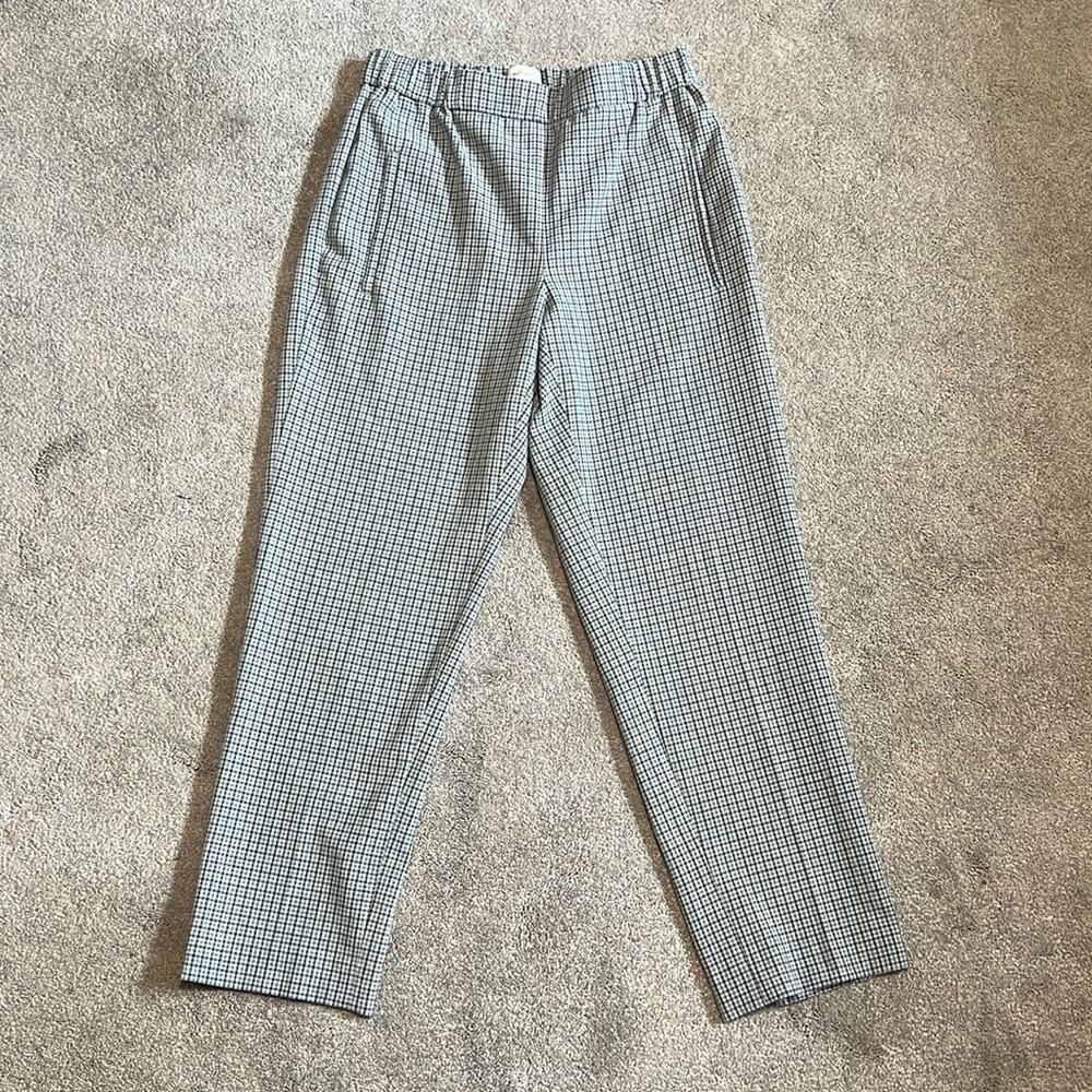 Aritzia Wilfred Darontal Pant Pull On Plaid Grey size 2 xs